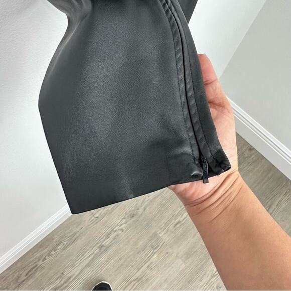 Free People Lana Vegan Leather Leggings Black Side Zipper Zip Ankle 2 - Picture 6 of 11